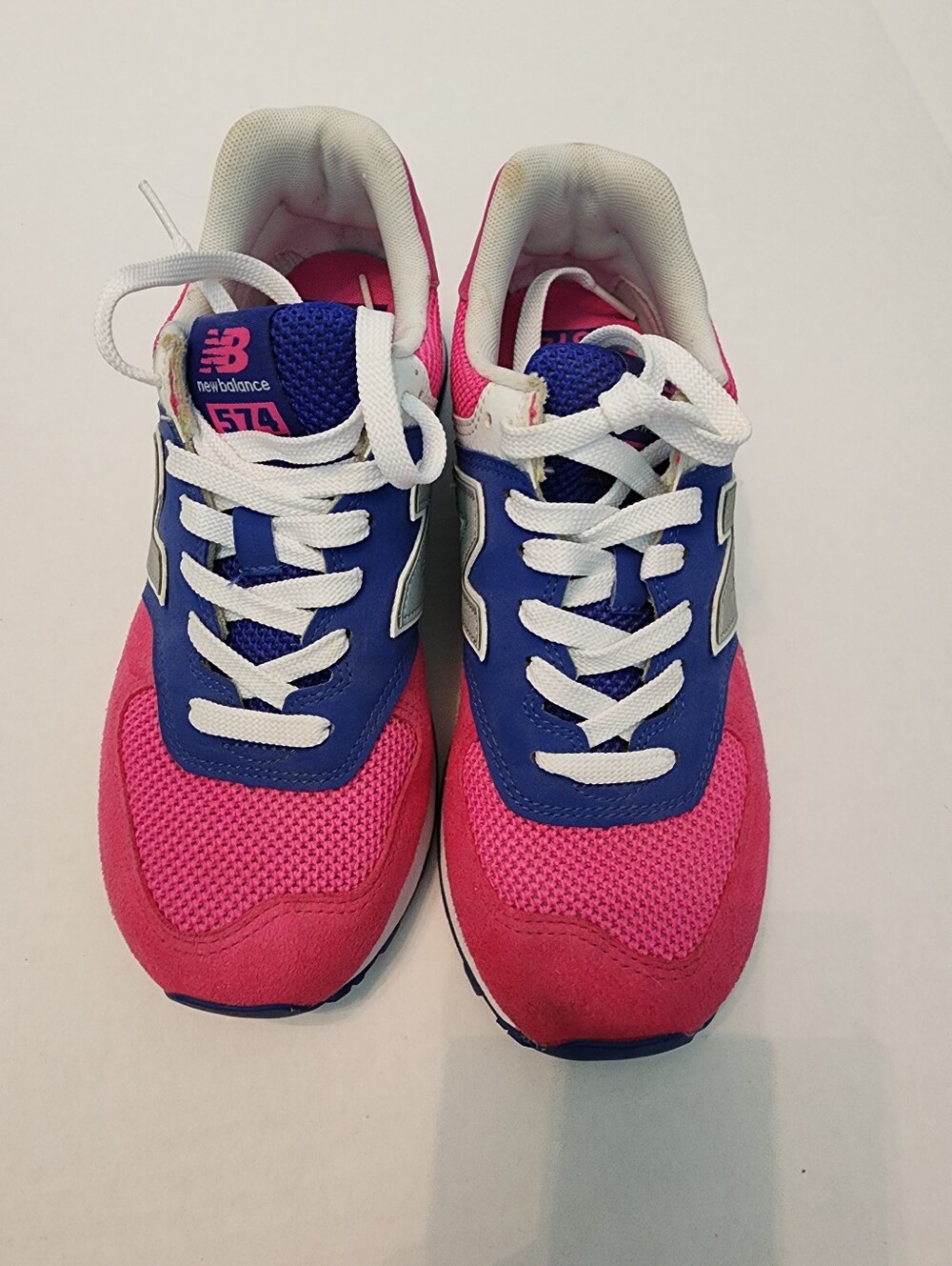 New Balance Woman's Pink and Blue Tennis Shoes - Picture 2 of 6